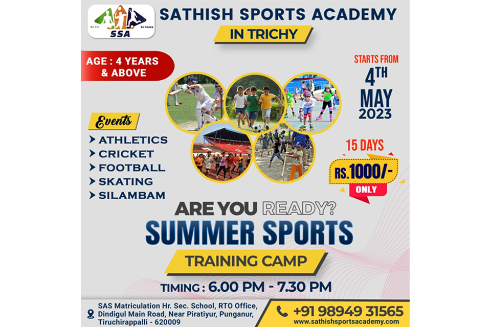 Sathish Sports Academy Summer Camp -May 2023