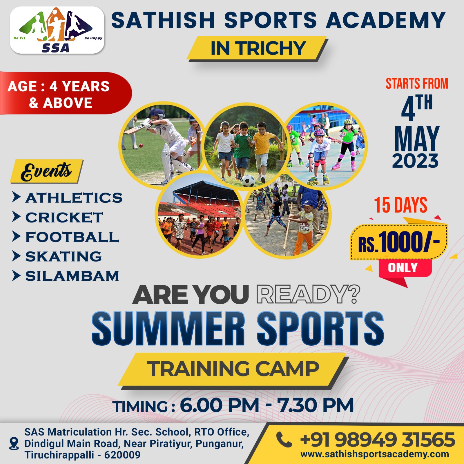 Sathish Sports Academy Summer Camp 2023